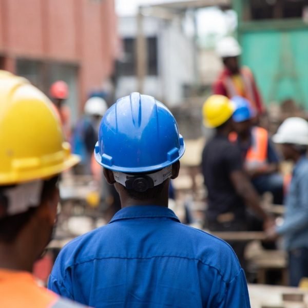 Wills Day at Work- People wearing construction hats at a construction site